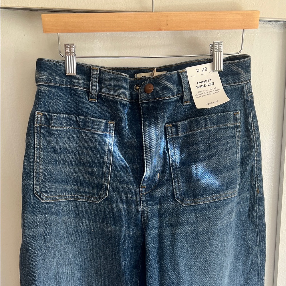 Madewell Emmett Wide-Leg Blue Jeans